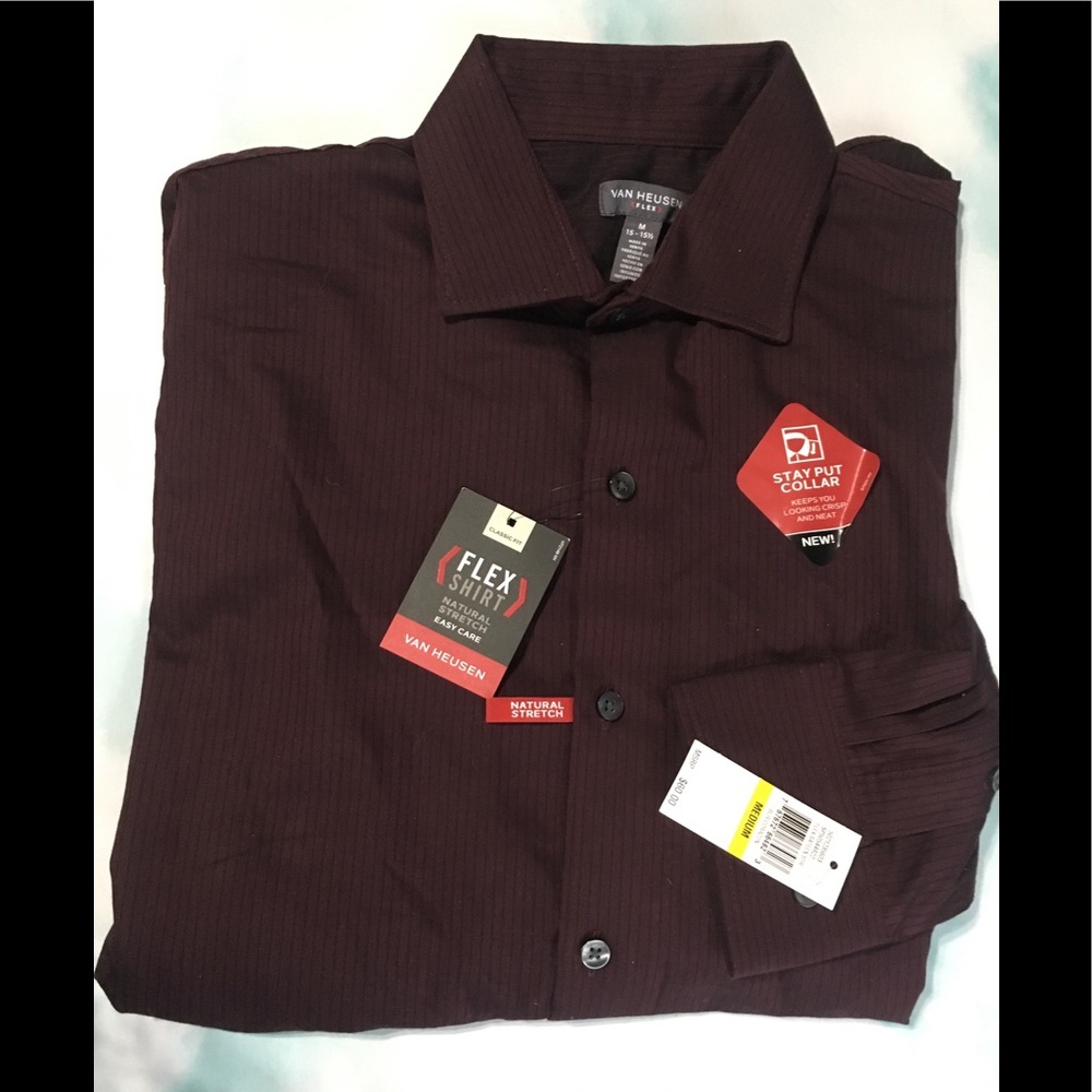 VAN HEUSEN NWT FLEX MENS SHIRT CLASSIC FIT Size M